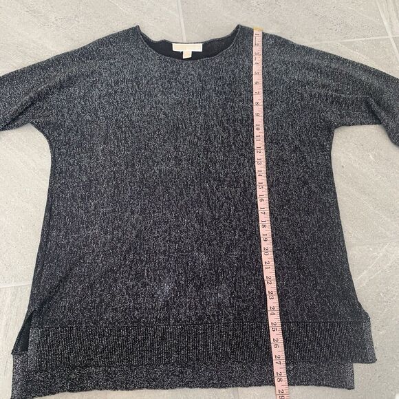MSRP $99.50 - MICHAEL KORS Long Sleeve Sweater black /silver Size L - Picture 4 of 5
